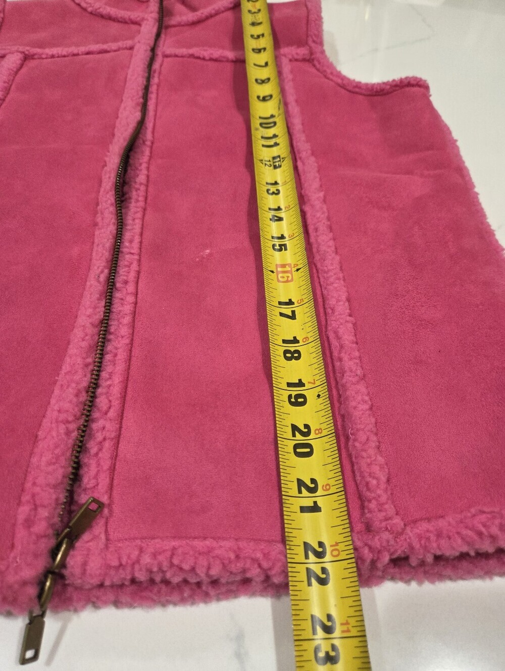 Liz Claiborne Hot Pink Faux Shearling Vest - Picture 11 of 12